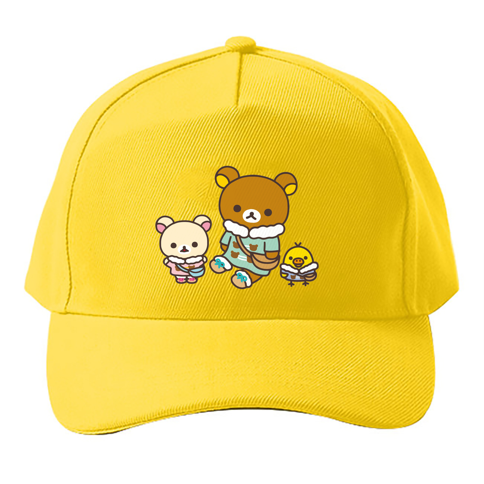 （画像用） リラックマ リラックマ キイロイトリ Rilakkuma Korilakkuma Kiiroitori ベースボールキャップ 綿100％ 男女兼用 帽子 スポーツ